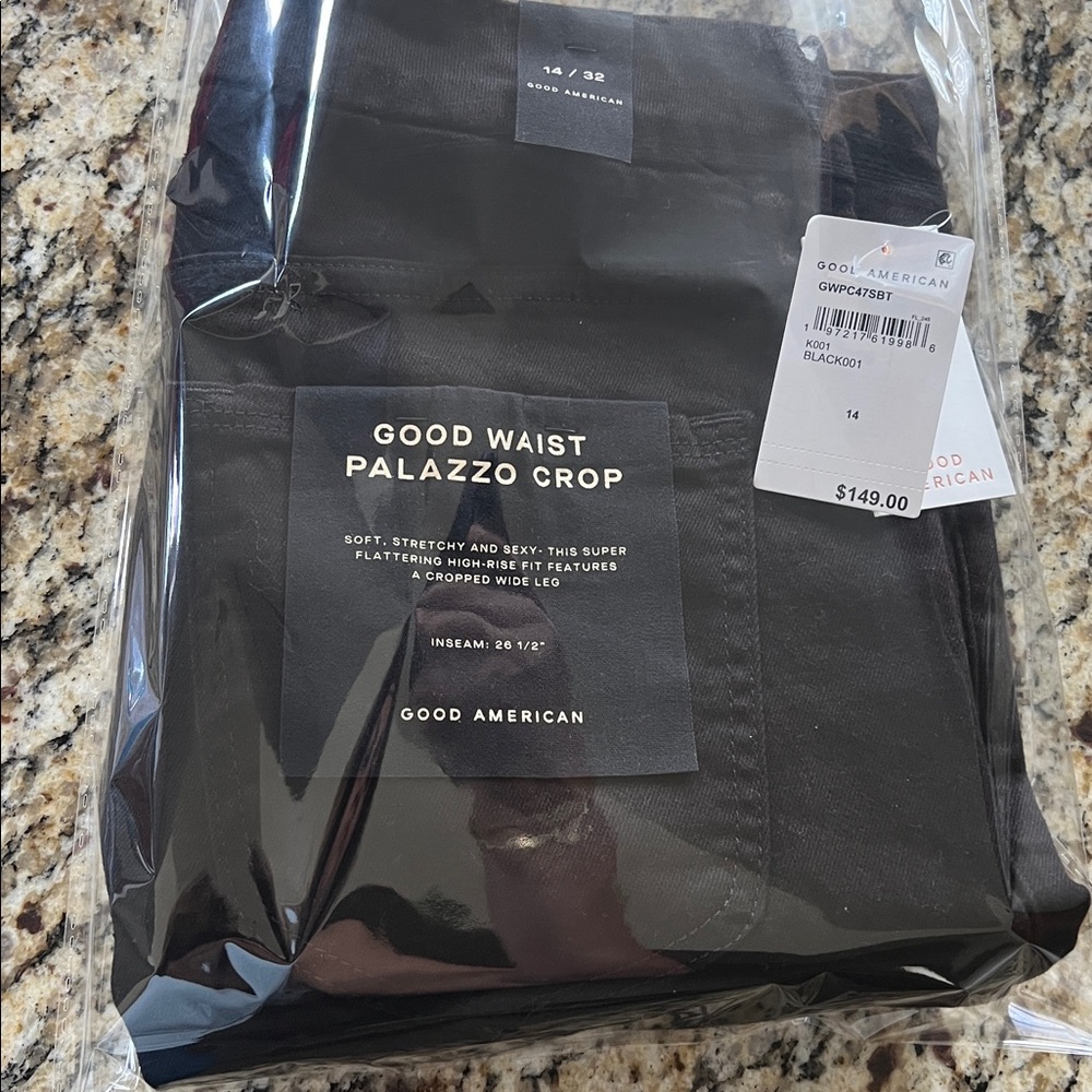 Good American Good Waist Palazzo Crop High-Waist 14/32 - Picture 13 of 13